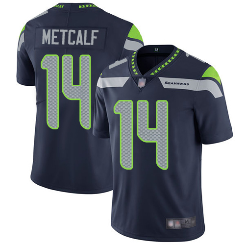 Men's Seattle Seahawks #14 D.K. Metcalf Navy Vapor Untouchable Limited Stitched NFL Jersey